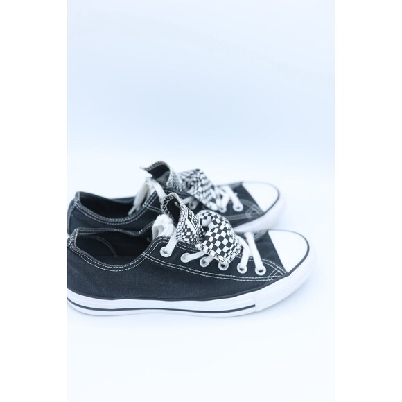 Converse Double Tongue 9 Black White Checkered Low Top Shoes Emo Grunge - Picture 5 of 10